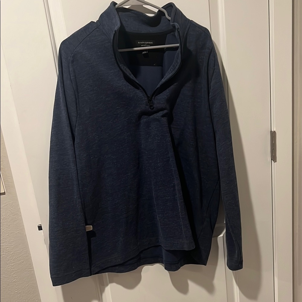 Banana Republic Blue Sweatshirt with Shawl Collar and Relaxed Fit